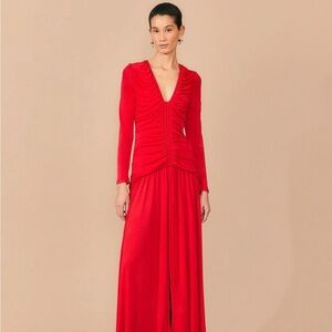 FARM Rio Vibrant Red Long Sleeve Dress